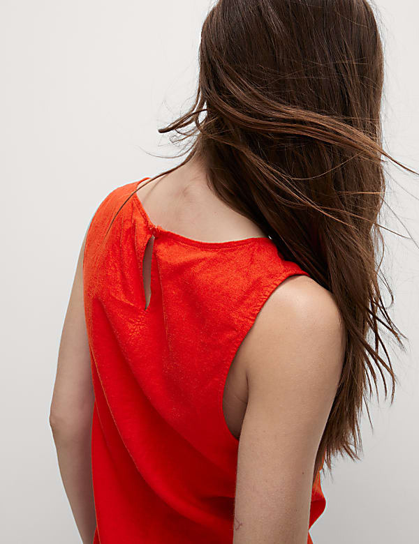 Linen Rich Longline Sleeveless Top