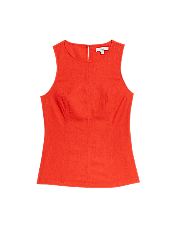 Linen Rich Longline Sleeveless Top