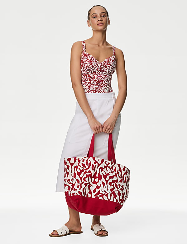 360 Tummy Control Printed Plunge Swimsuit