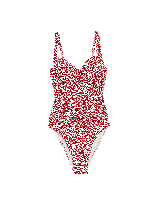 360 Tummy Control Printed Plunge Swimsuit