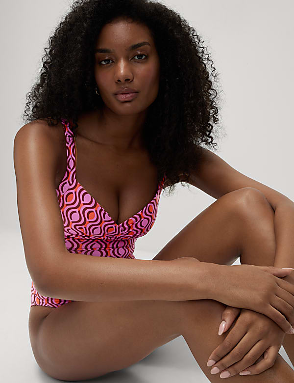360 Tummy Control Printed Plunge Swimsuit