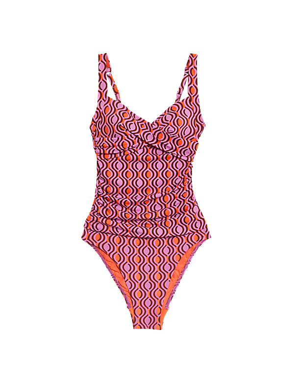 360 Tummy Control Printed Plunge Swimsuit