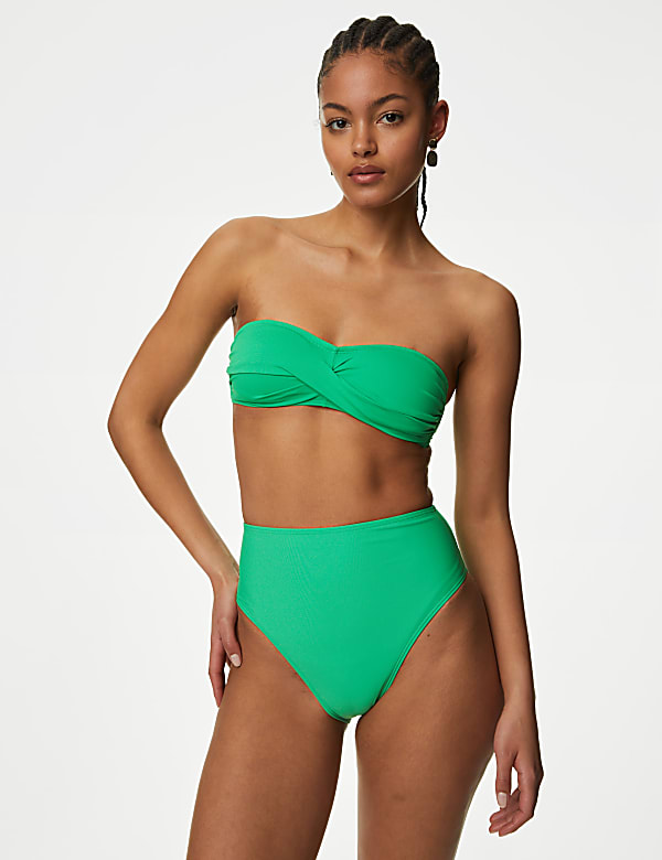 Padded Twist Front Bandeau Bikini Top