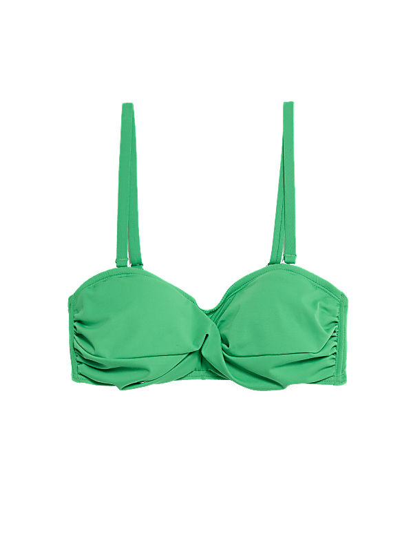 Padded Twist Front Bandeau Bikini Top