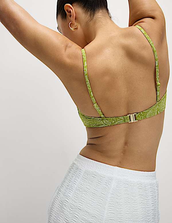 Printed Padded Bandeau Bikini Top - BN