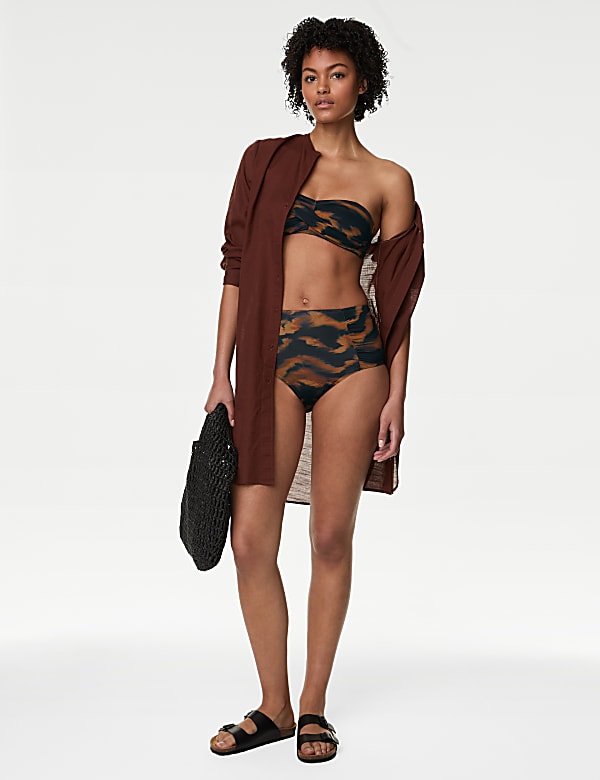 Printed Padded Bandeau Bikini Top