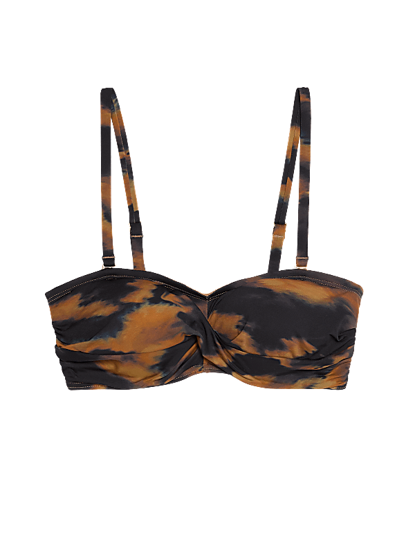Printed Padded Bandeau Bikini Top