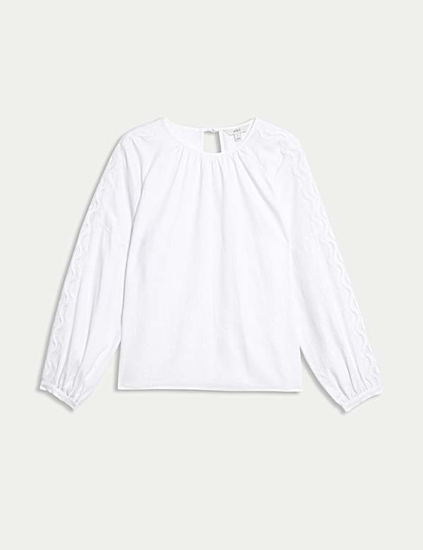 Blusa de lino con bordado - ES