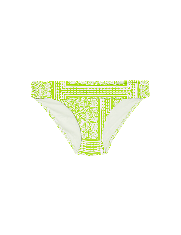 Printed Roll Top Bikini Bottoms