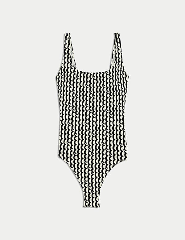 Printed Scoop Neck Swimsuit - LU