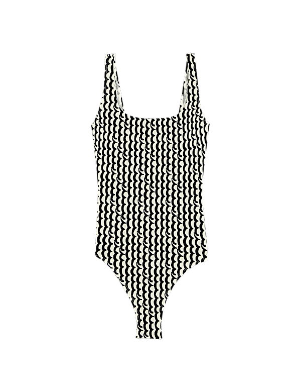 Printed Scoop Neck Swimsuit