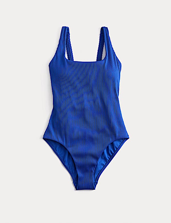 Textured Scoop Neck Swimsuit - LT