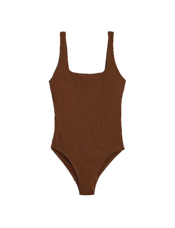 Textured Scoop Neck Swimsuit