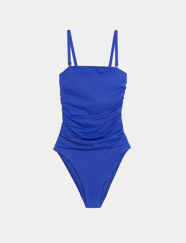Tummy Control Ruched Bandeau Swimsuit - AT