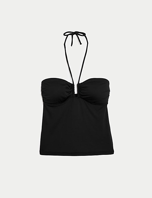 Bauchkaschierendes Tankini-Oberteil mit Neckholder - AT