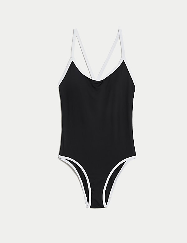 Contrast Scoop Neck Swimsuit - AT