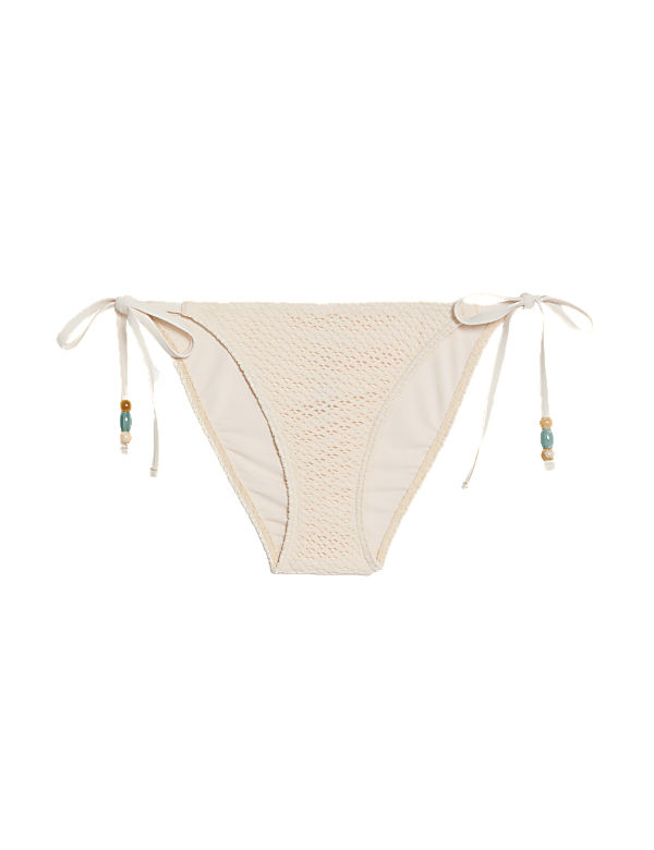 Textured Tie Side Bikini Bottoms