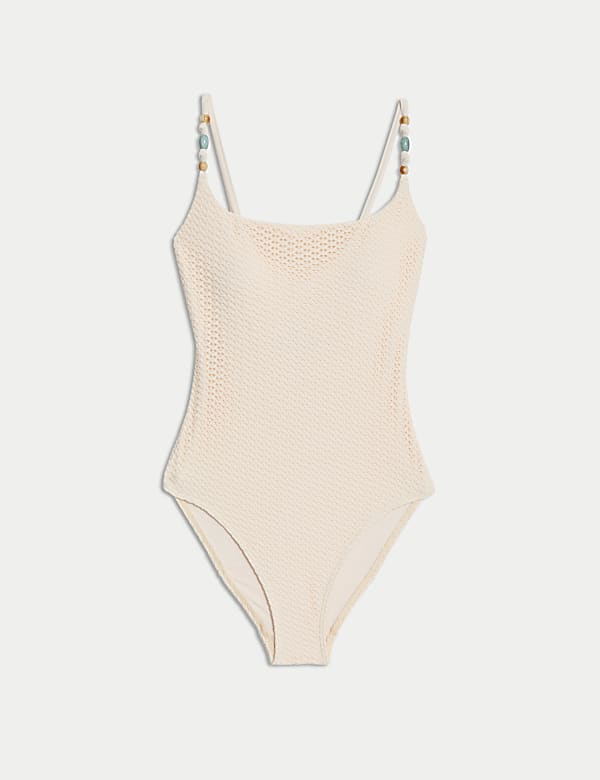 Maillot de bain textur&eacute; &agrave; d&eacute;collet&eacute; rond - BE