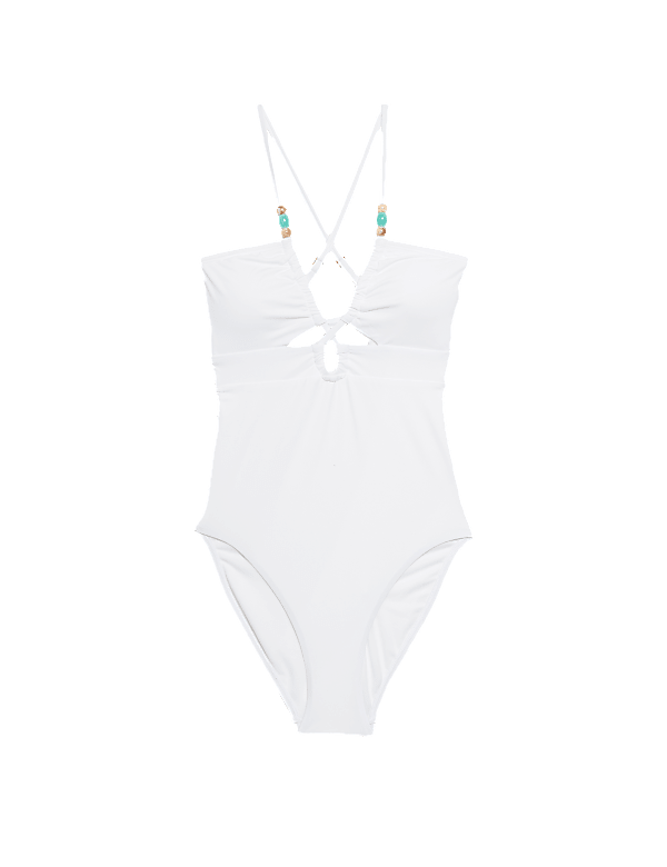 Twist Front Cut Out Bandeau Swimsuit