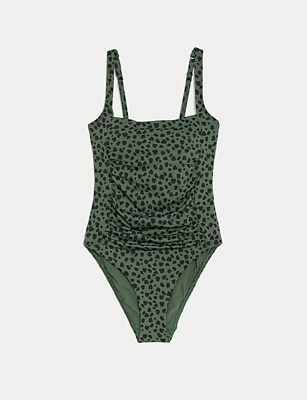 Tummy Control Printed Square Neck Swimsuit - ES