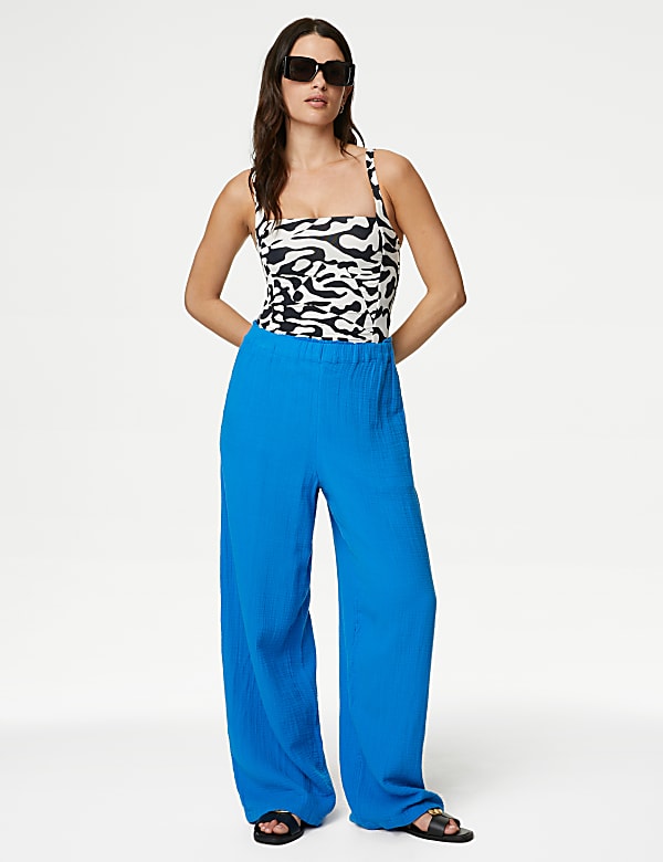 Tummy Control Printed Square Neck Swimsuit