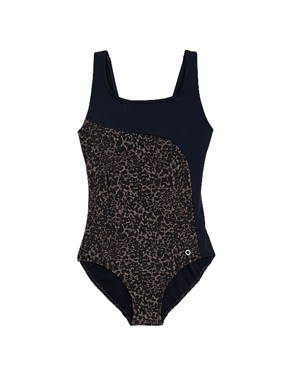 Printed Scoop Neck Swimsuit