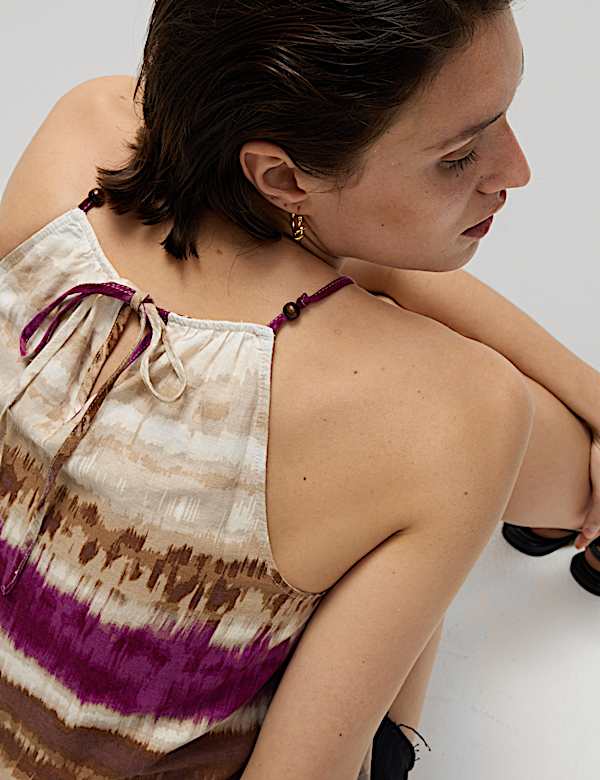 Linen Rich Halter Neck Top