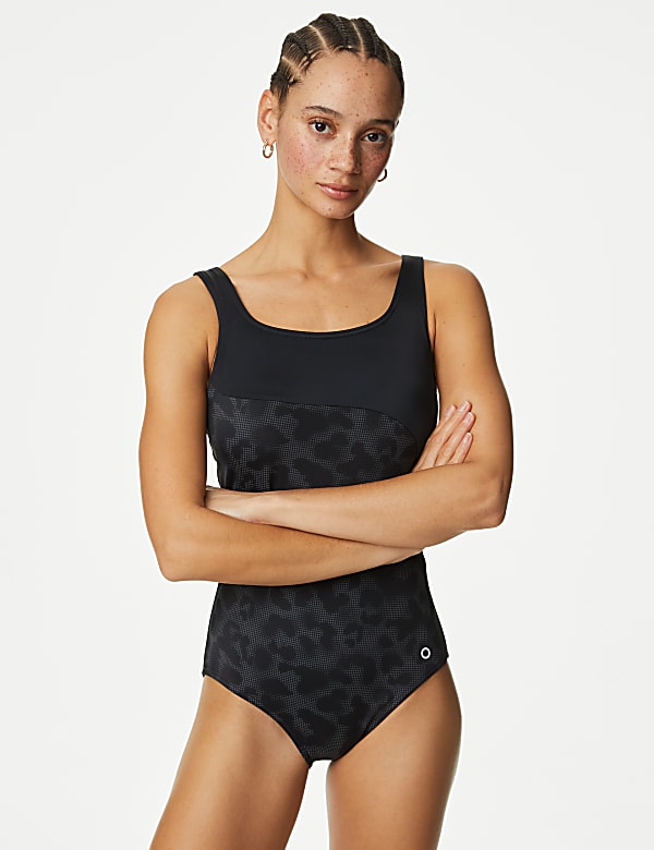 Printed Scoop Neck Swimsuit