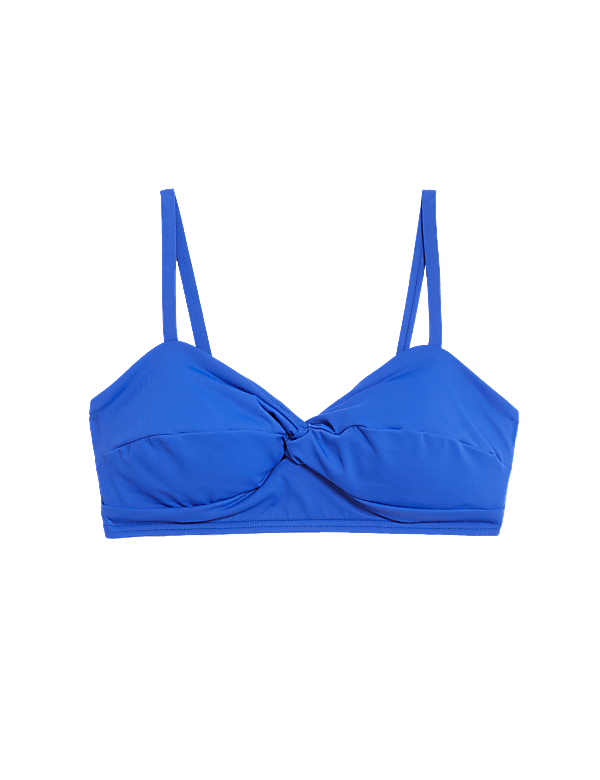 Padded Twist Front Plunge V-Neck Bikini Top
