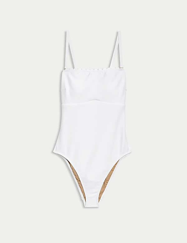 Neoprene Scallop Bandeau Swimsuit - TW