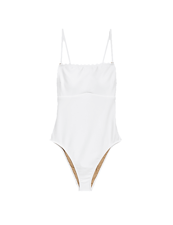 Neoprene Scallop Bandeau Swimsuit