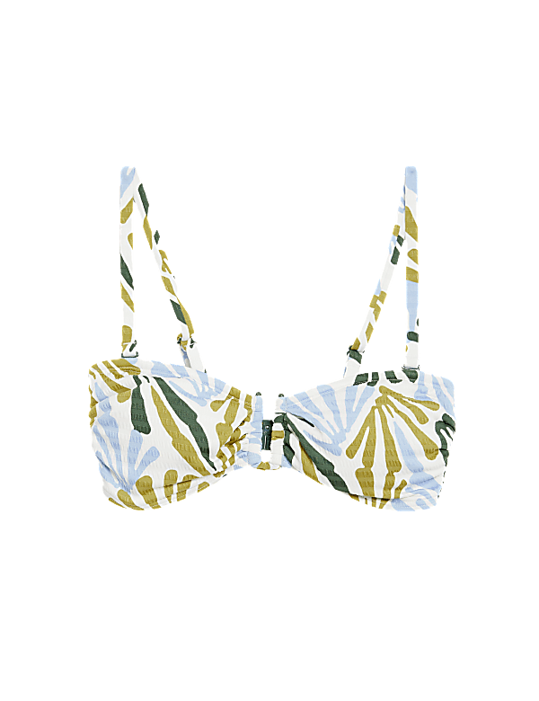 Striped Padded U-Wire Bandeau Bikini Top