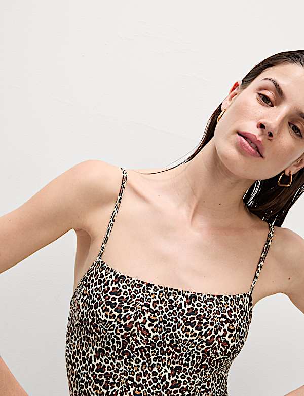 Printed Square Neck Swimsuit - TW