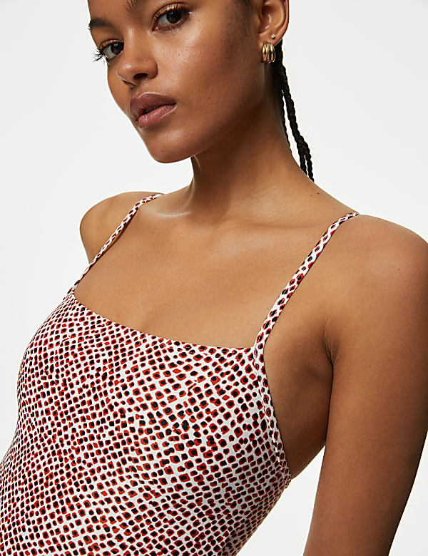 Printed Square Neck Swimsuit