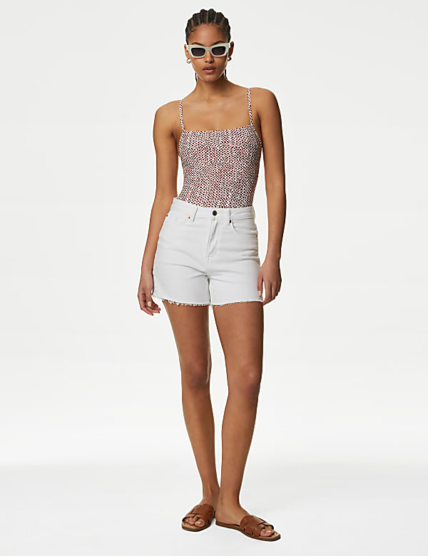 Printed Square Neck Swimsuit