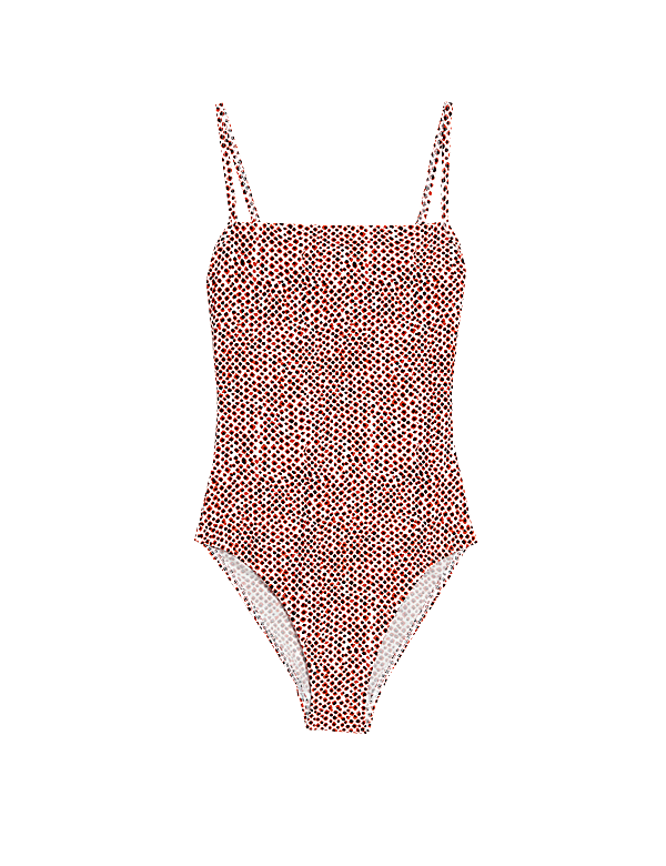 Printed Square Neck Swimsuit