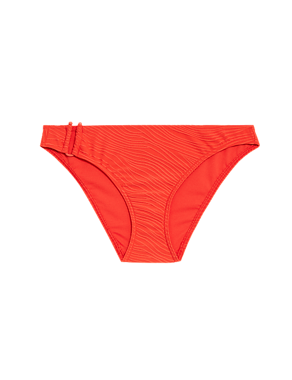 Textured High Leg Bikini Bottoms