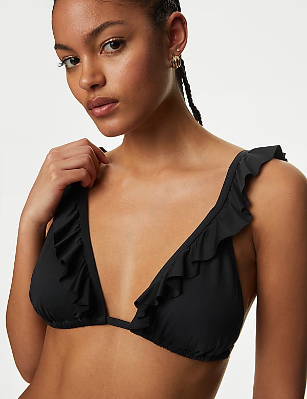 Ruffle Plunge Bikini Top - HU