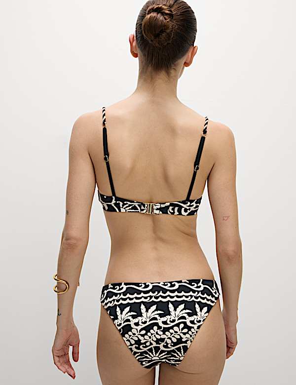 Printed High Leg Bikini Bottoms