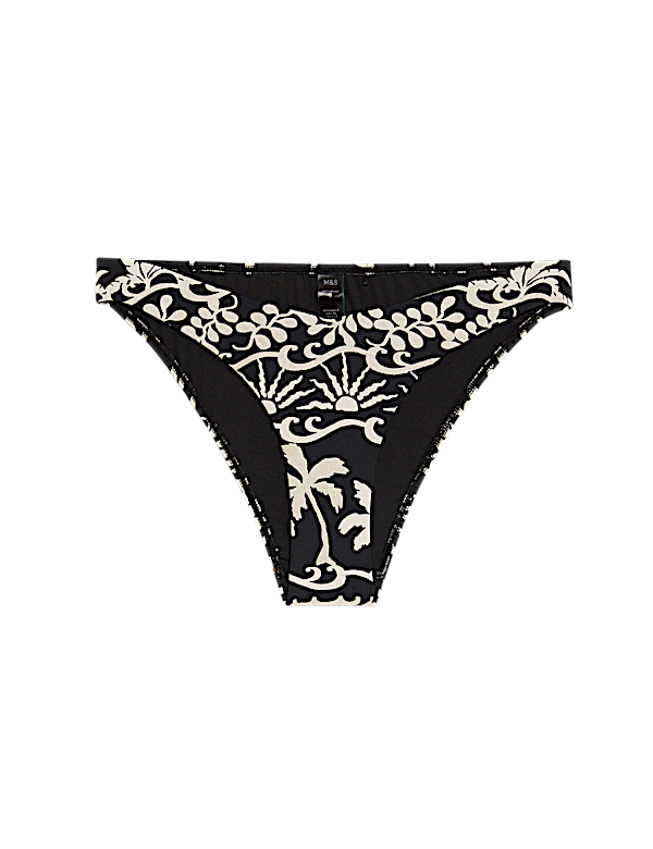 Printed High Leg Bikini Bottoms