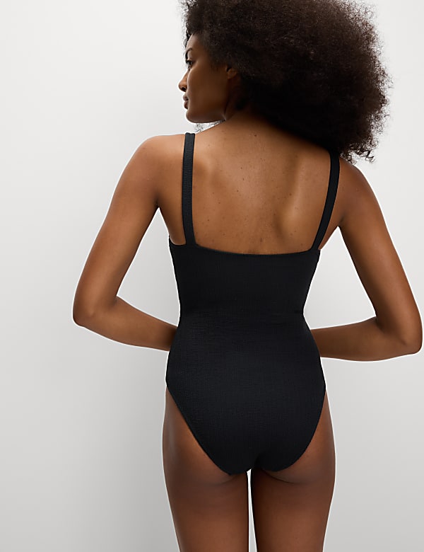 Textured Square Neck Swimsuit - CY