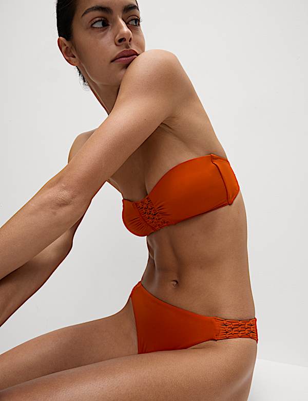 Macrame Detail High Leg Bikini Bottoms - CY