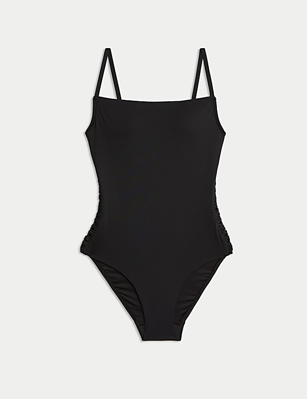 Padded Macrame Detail Square Neck Swimsuit - FI