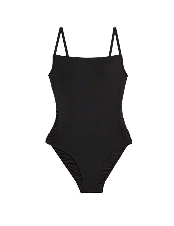 Padded Macrame Detail Square Neck Swimsuit
