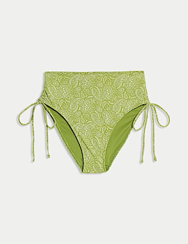 Bas de bikini taille haute à cordon avec imprimé - LU
