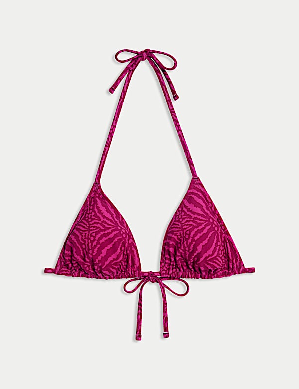 Printed Halterneck Triangle Bikini Top - EE