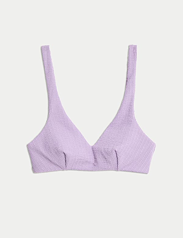 Textured Padded Plunge Bikini Top - KG
