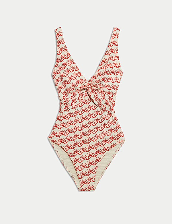 360 Tummy Control Printed Plunge Swimsuit - BN