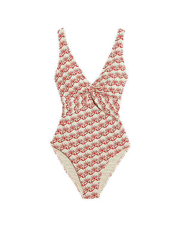 360 Tummy Control Printed Plunge Swimsuit