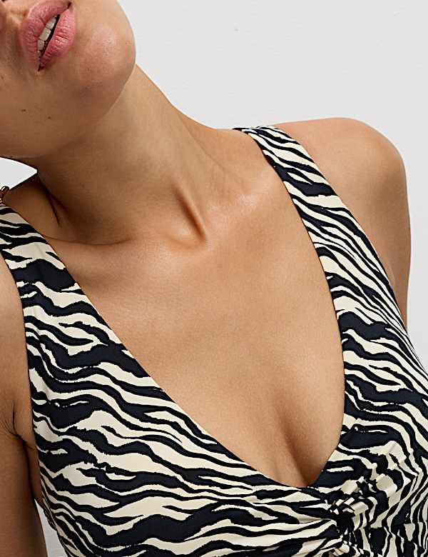 360 Tummy Control Printed Plunge Swimsuit - MX
